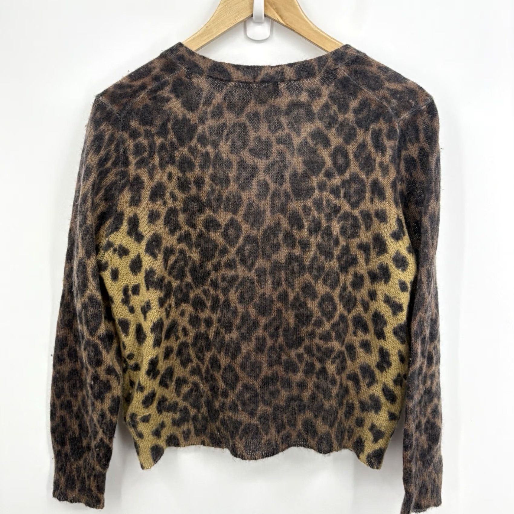 J.Crew J.CREW Brown Leopard Cardigan Sweater XLarge Indie Sleaze Alt Grunge 2010s Y2K Mohair Size XL / US 12-14 / IT 48-50 - 7 Thumbnail