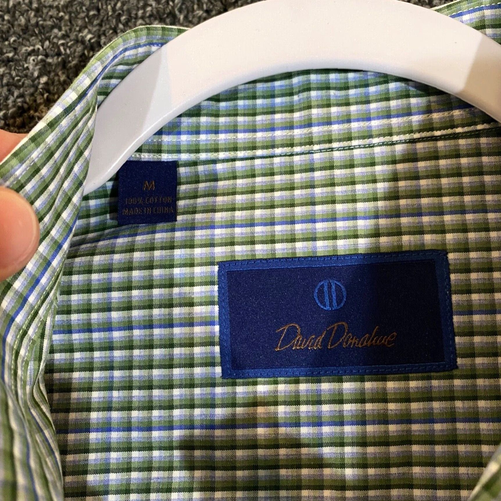 David Donahue David Donahue Shirt Mens Medium Green White Blue Plaid Button Up Outdoors L/S Size US M / EU 48-50 / 2 - 2 Thumbnail