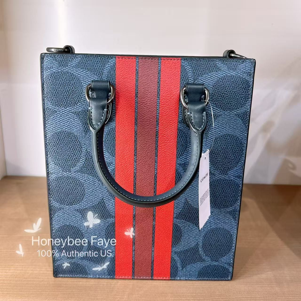 Coach Dylan Tote Bag In Signature Canvas With Varsity Stripe CBI38 Size ONE SIZE - 2 Thumbnail