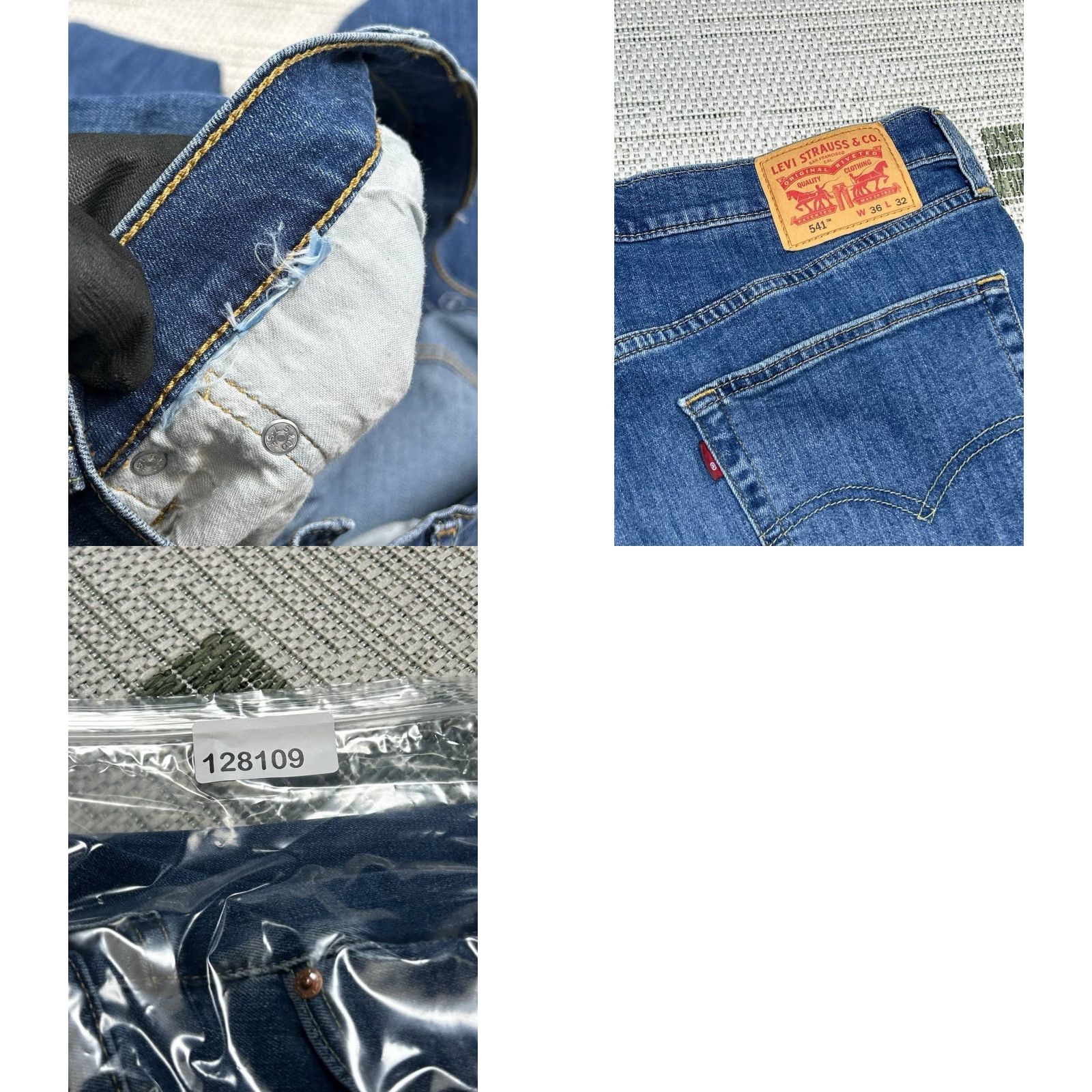 Levi's VINTAGE Levis 541 All Season Tech Jeans Mens 36 Blue Denim Mid Rise Tapered Leg 34x30 Size US 36 / EU 52 - 8 Thumbnail