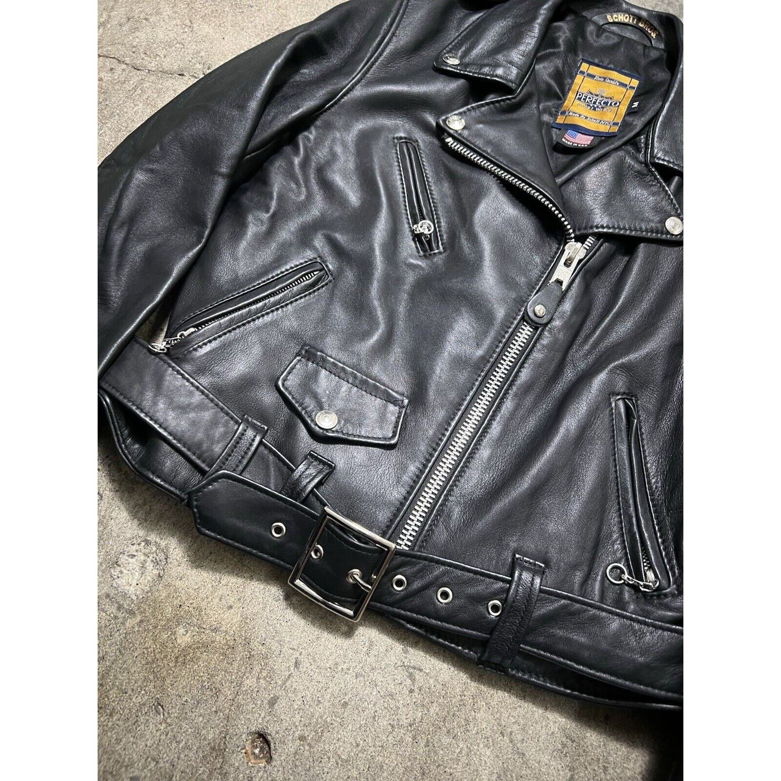 Schott Schott Perfecto 218w Women’s Cropped Biker Leather Jacket M Size M / US 6-8 / IT 42-44 - 4 Thumbnail