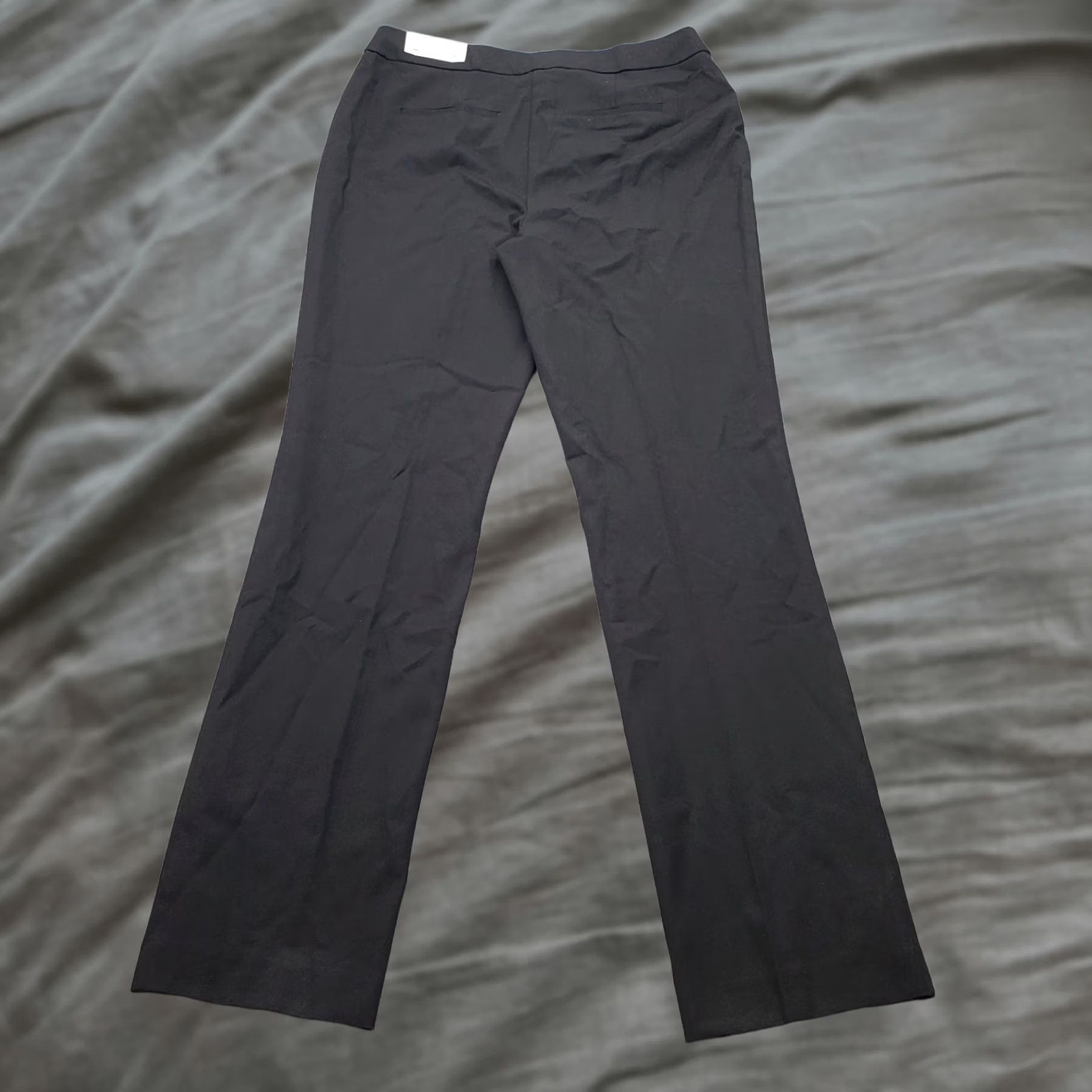 Vintage Chico's Dress Pants Women 10 Tall Black Cotton Flat Front Oxford Formal Straight Leg Womens Size 10T Pants Size 32" / US 10 / IT 46 - 1 Thumbnail