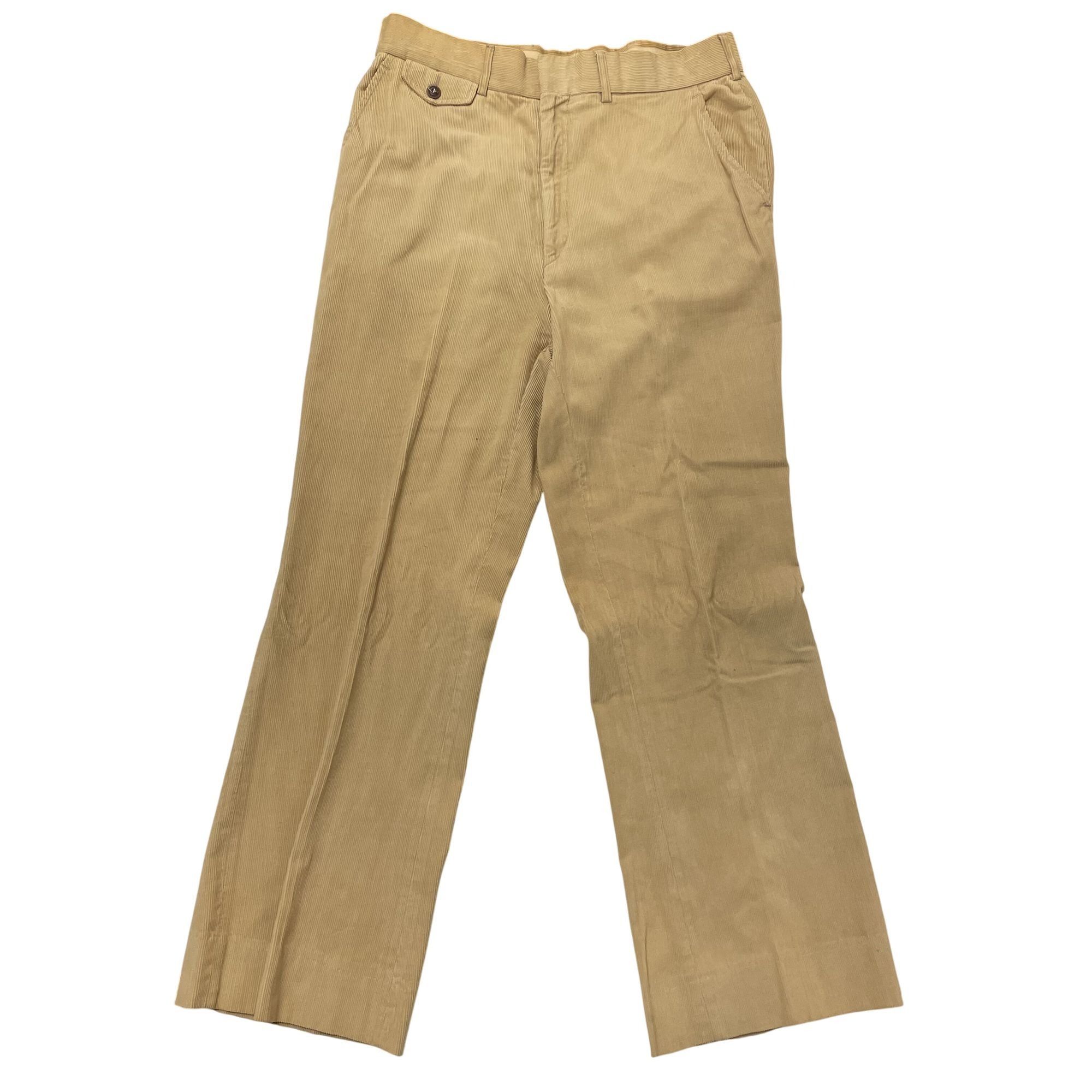 Other vtg Tan CORDUROY MoD Pants BELL BOTTOMS DISCO Trousers Size US 36 / EU 52 - 2 Thumbnail