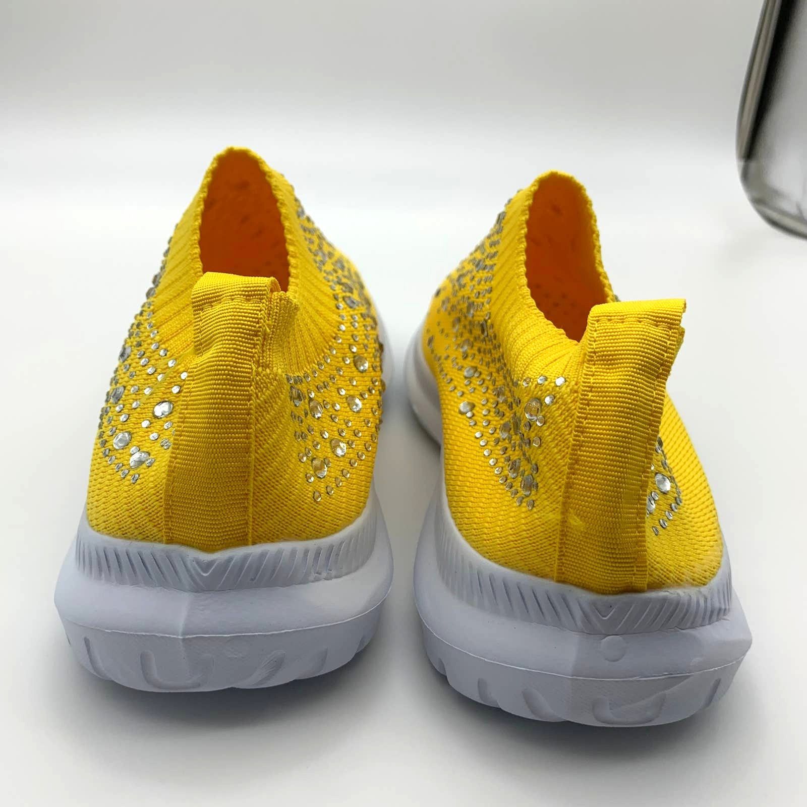 Other Bling Sneakers Womens Size 9.5 Yellow Knit Lightweight Size US 9.5 / IT 39.5 - 6 Thumbnail