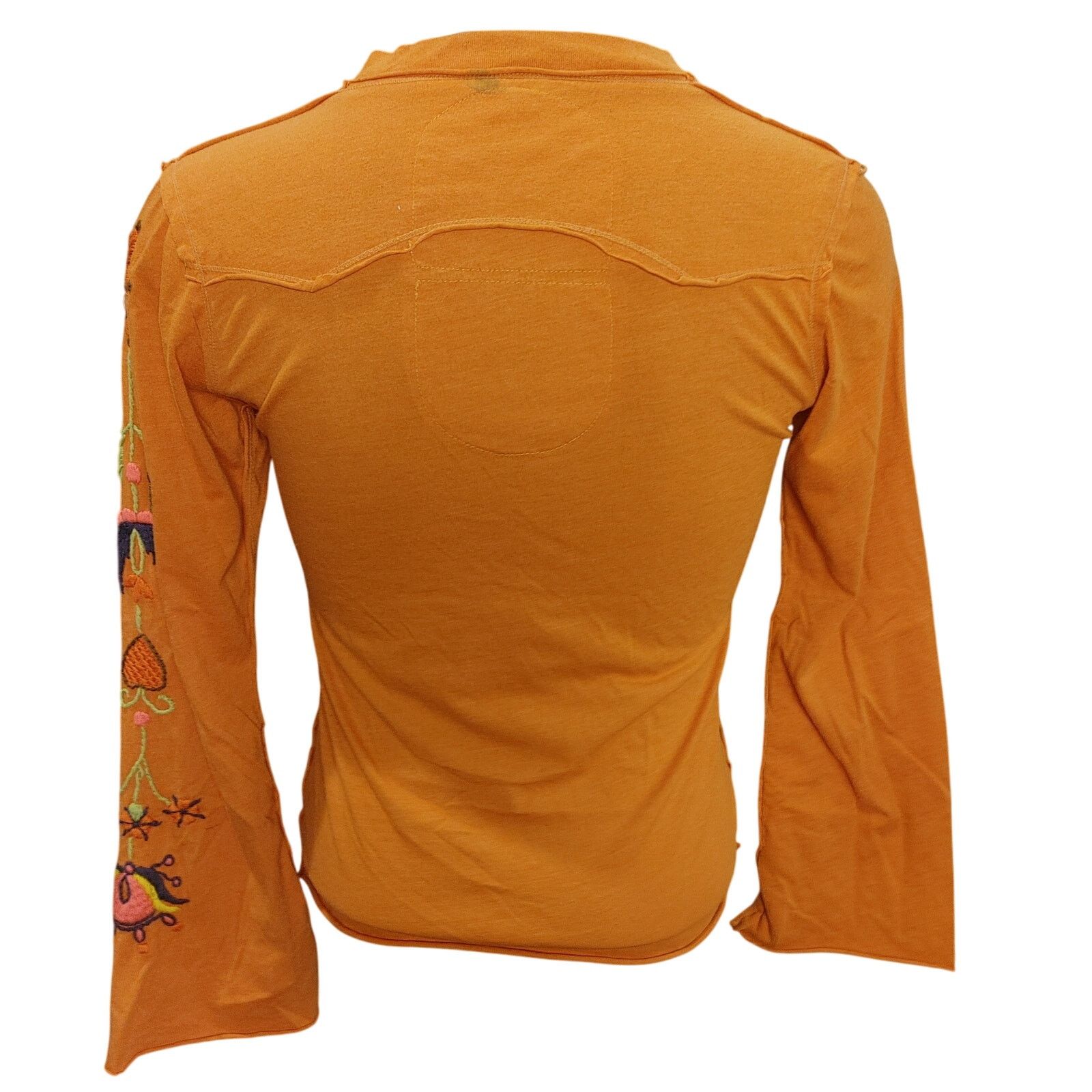 Other VTG Joystick Women's S Orange Hand Embroidered Floral Top Size S / US 4 / IT 40 - 2 Thumbnail