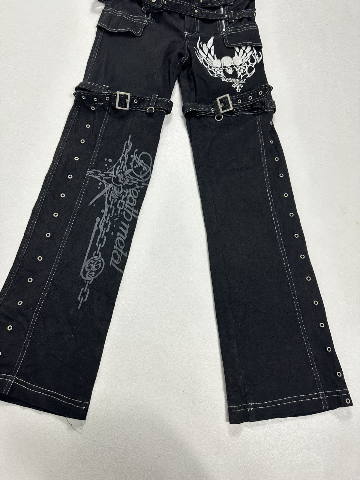 Other K star Punk Rock Bondage Skull Skeleton Poem Style Pants Size 28" / US 6 / IT 42 - 3 Thumbnail