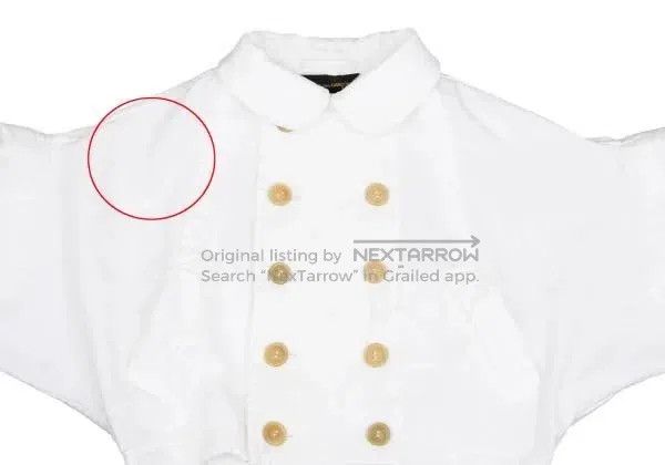 Comme des Garcons Comme Des Garcons White Retro Double-breasted Short Top Size M / US 6-8 / IT 42-44 - 4 Thumbnail