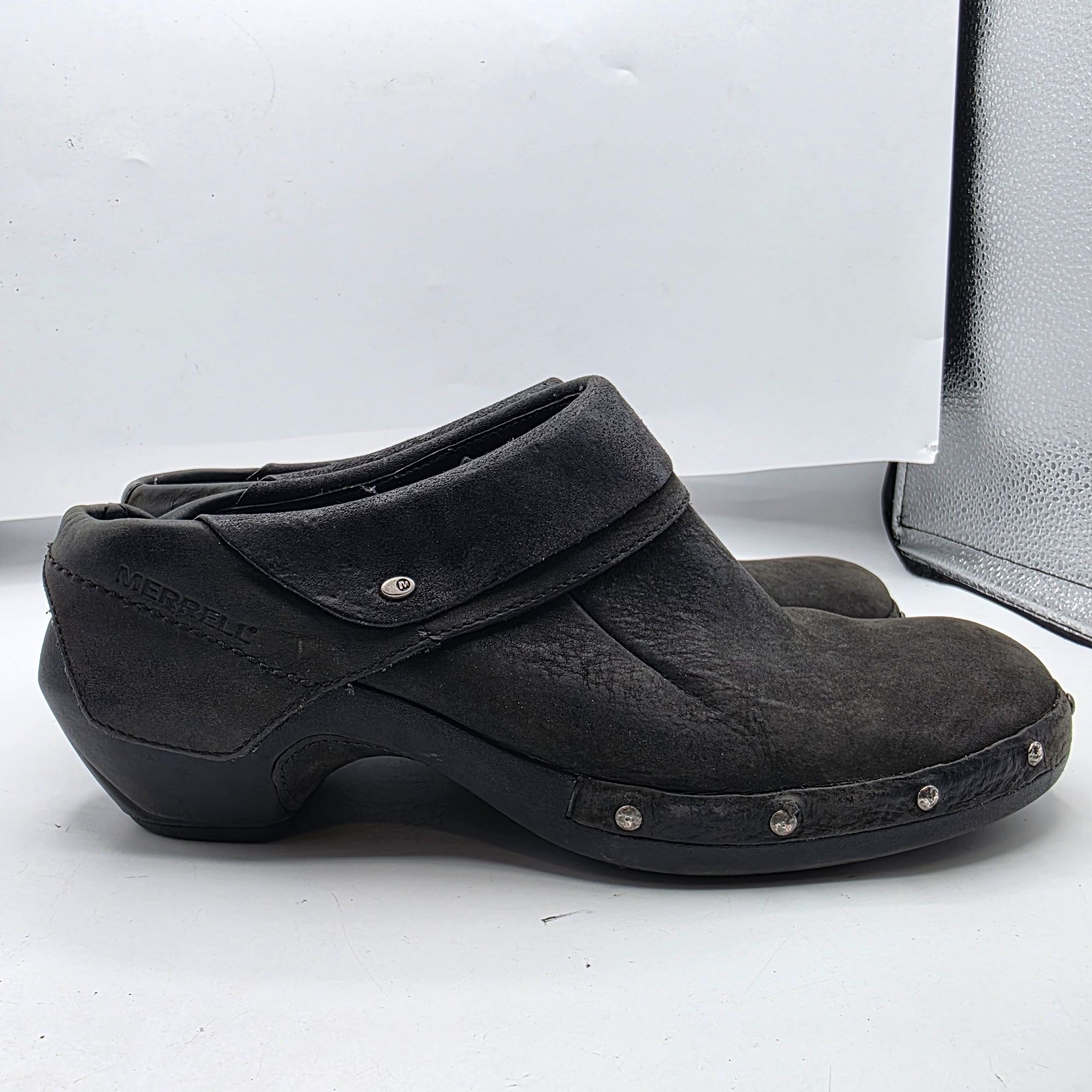 Merrell Merrell Black Leather Luxe Wrap Womens Size 9.5 Black Slip O Size US 9.5 / IT 39.5 - 12 Thumbnail