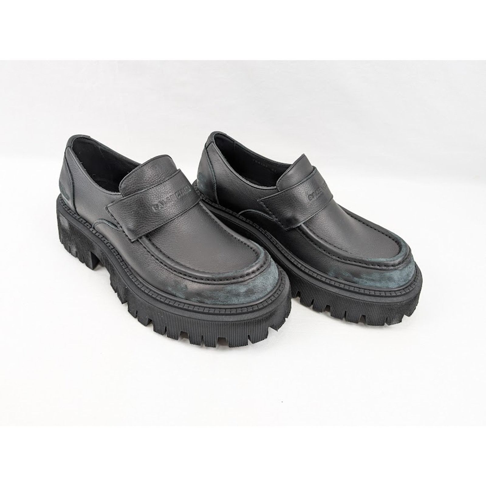 Balenciaga o1rshd1 Tractor Loafers L20 in Black Size US 12 / EU 45 - 12 Thumbnail
