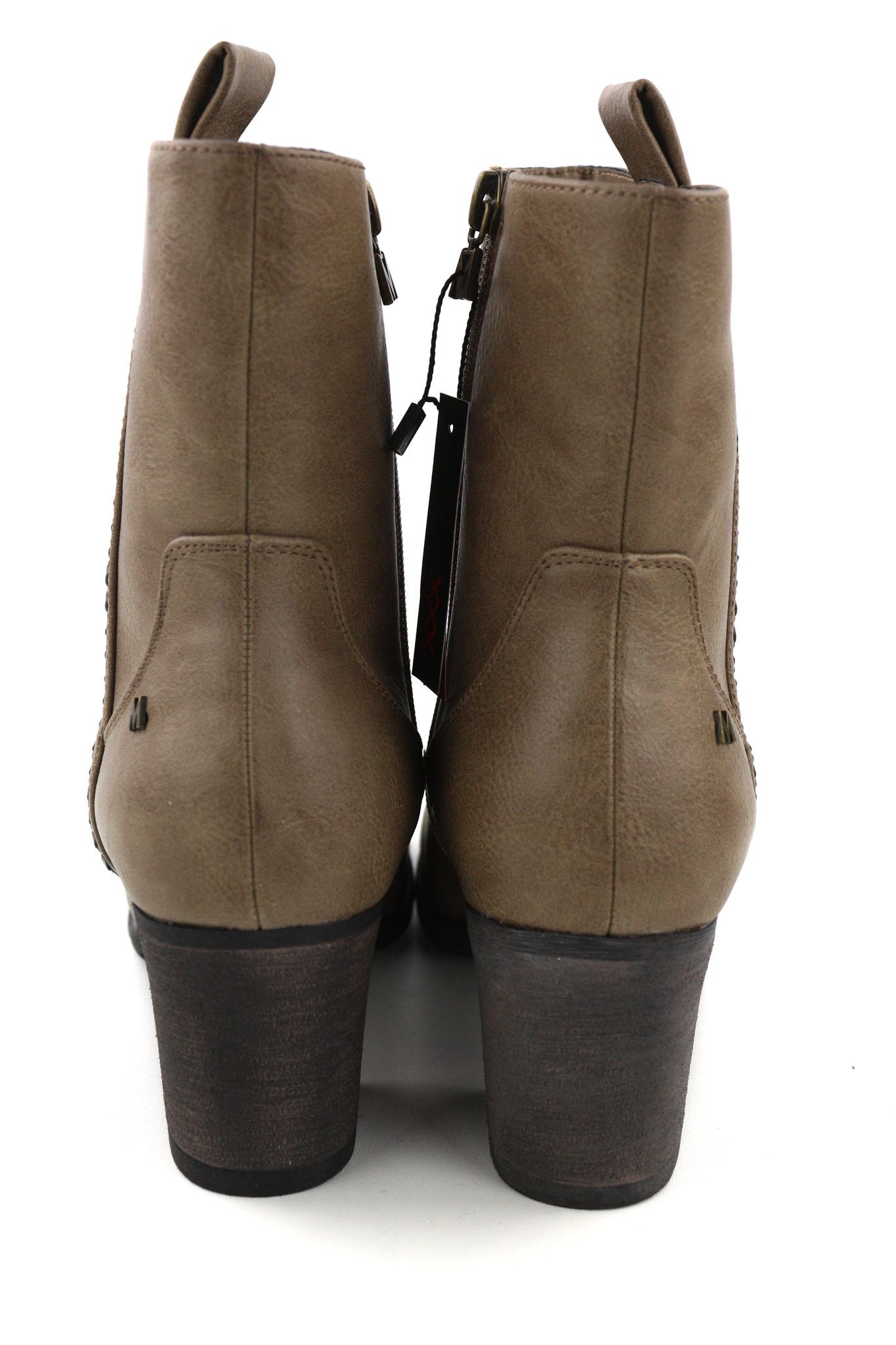 Other EU37 Brown Leather Zipped Heeled Boots Shoes 80814 Size US 6 / IT 36 - 8 Thumbnail