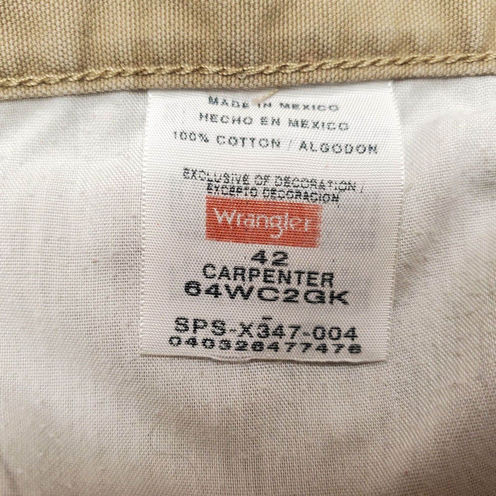 Wrangler Wrangler Cargo Shorts Men 42 Khaki Canvas 100% Cotton Cargo Pocket Flat Front Belt Loops Outdoor Summer Casual Beige Size US 42 / EU 58 - 3 Thumbnail