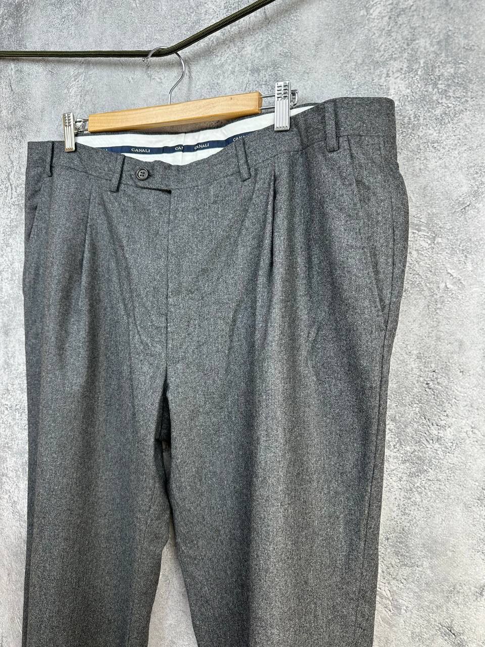 Canali RRP $650 Canali Wool Tailored Dress Trousers Grey Italy Size US 42 / EU 58 - 6 Thumbnail