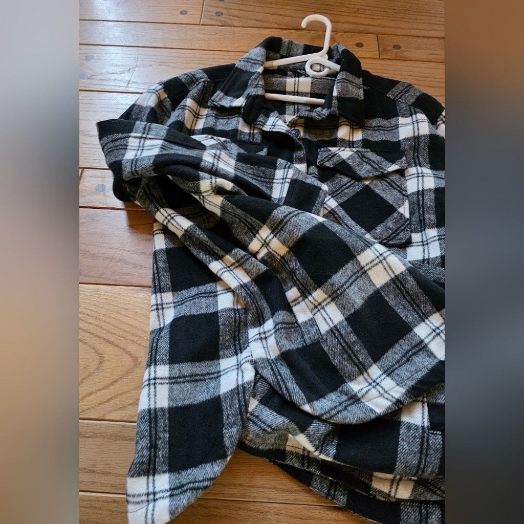 Members Only Plaid Black and White Women's Shacket Size M / US 6-8 / IT 42-44 - 7 Thumbnail