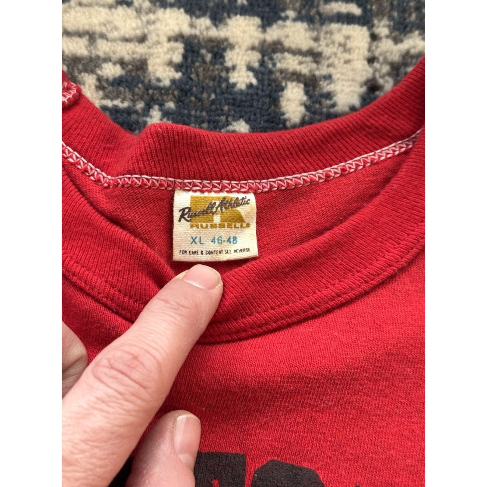 Russell Athletic VINTAGE 70s Russell Athletic T Shirt Men XL Red 100% Cotton Graphic Print Crew Neck Short Sleeve 1970s Logo Size US XL / EU 56 / 4 - 3 Thumbnail