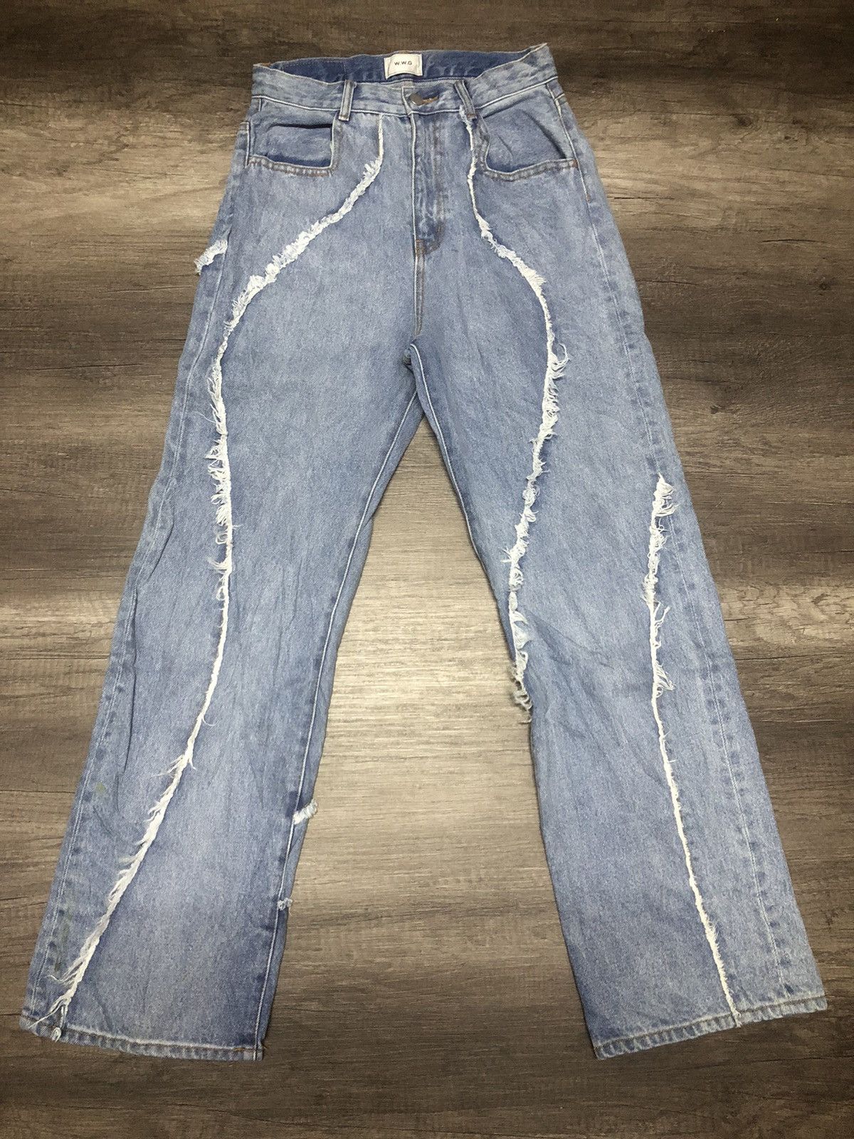Japanese Brand W.W.G SILVER JAM JEANS UNISEX DESIGN Size US 28 / EU 44 - 2 Thumbnail