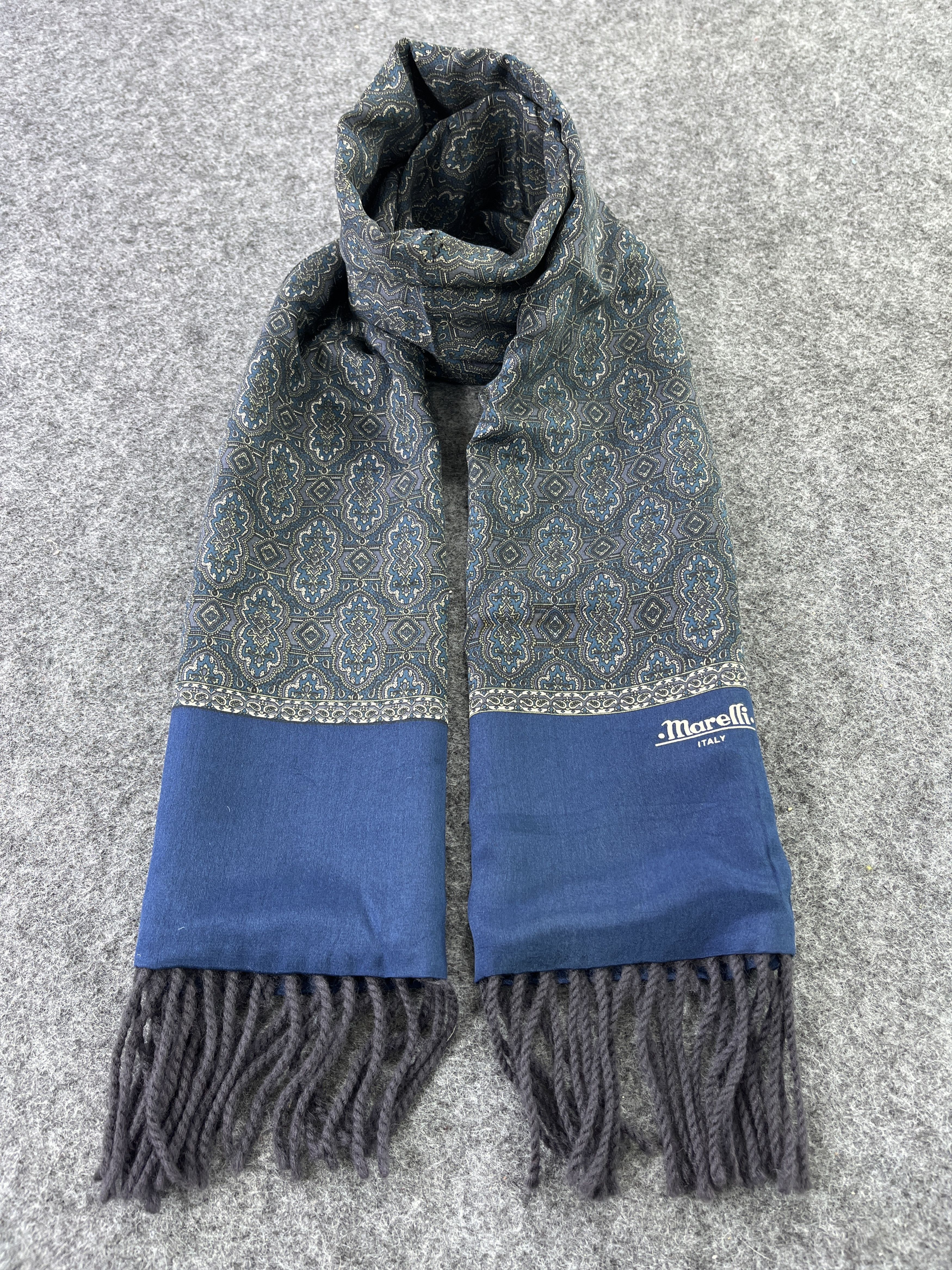 Vintage Marelli Silk Scarf Paisley Scarf / Muffler / Neckwear - T349 Size ONE SIZE - 4 Thumbnail