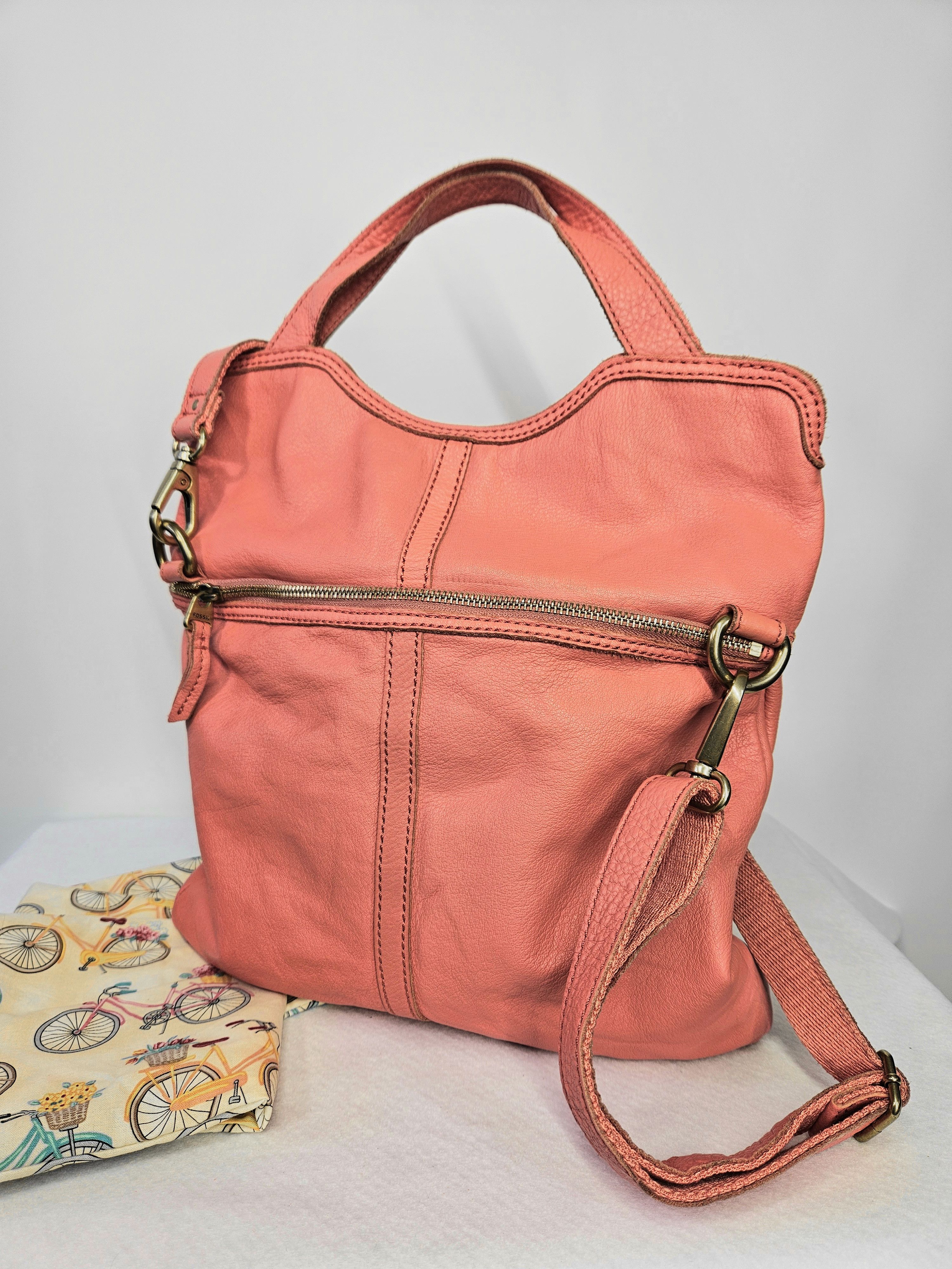 Fossil Fossil 13x11x1.5" Erin Crossbody Fold Over Handbag Coral Size ONE SIZE - 4 Thumbnail
