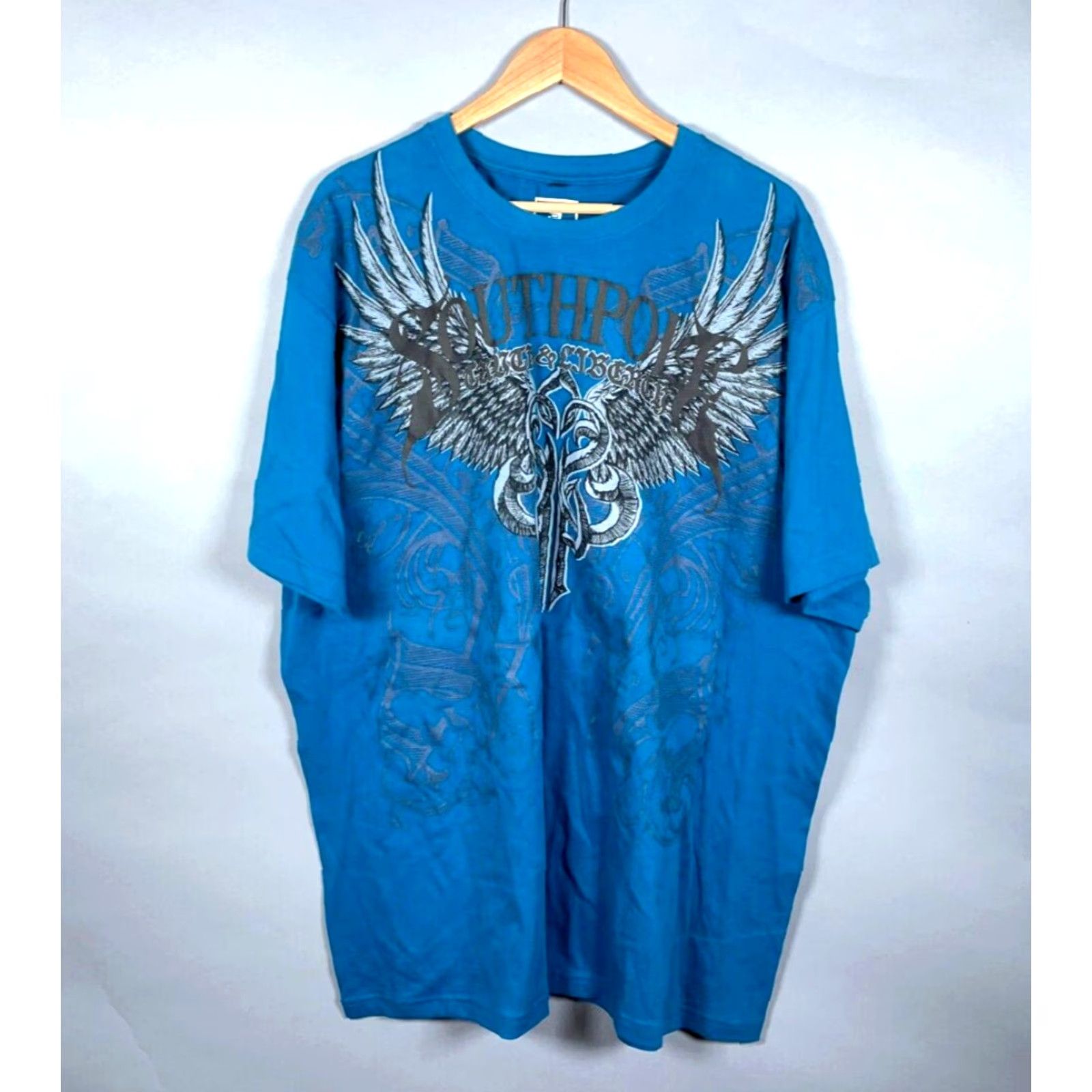 Southpole VINTAGE Southpole T-Shirt Adult 5XL Tall Blue Graphic Print Crew Neck Short Sleeve Men Grunge Hip Hop Retro Truth Liberty Wings 2000s Size US XXL / EU 58 / 5 - 2 Thumbnail