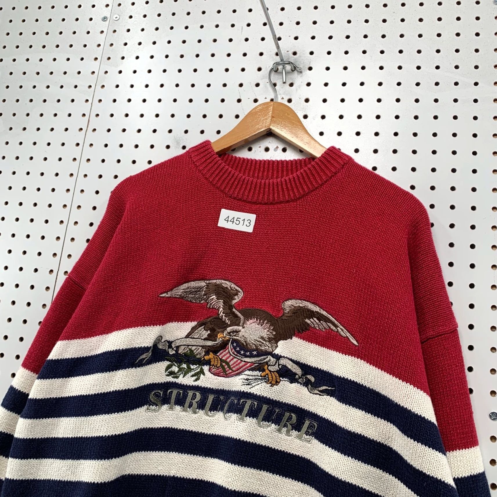 Vintage VINTAGE Structure Sweater Mens XL Eagle USA Flag Red Striped Knit Pullover Shirt Pullover Mens XL Red Eagle USA Flag Striped Knit Pullover Size US XL / EU 56 / 4 - 4 Thumbnail