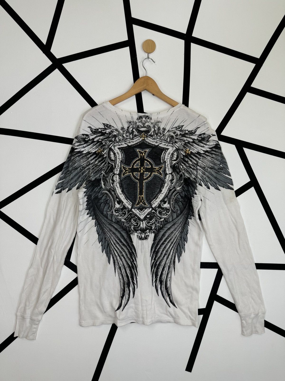 Affliction Crazy Vintage Y2K EXTREME COUTURE Cross Skull Shirt Size US M / EU 48-50 / 2 - 2 Thumbnail
