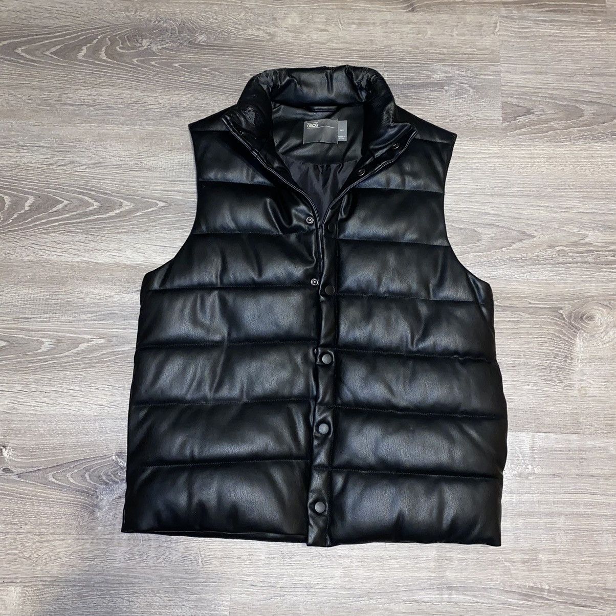 Asos ASOS Faux Leather Puffer Vest Size US XS / EU 42 / 0 - 2 Thumbnail