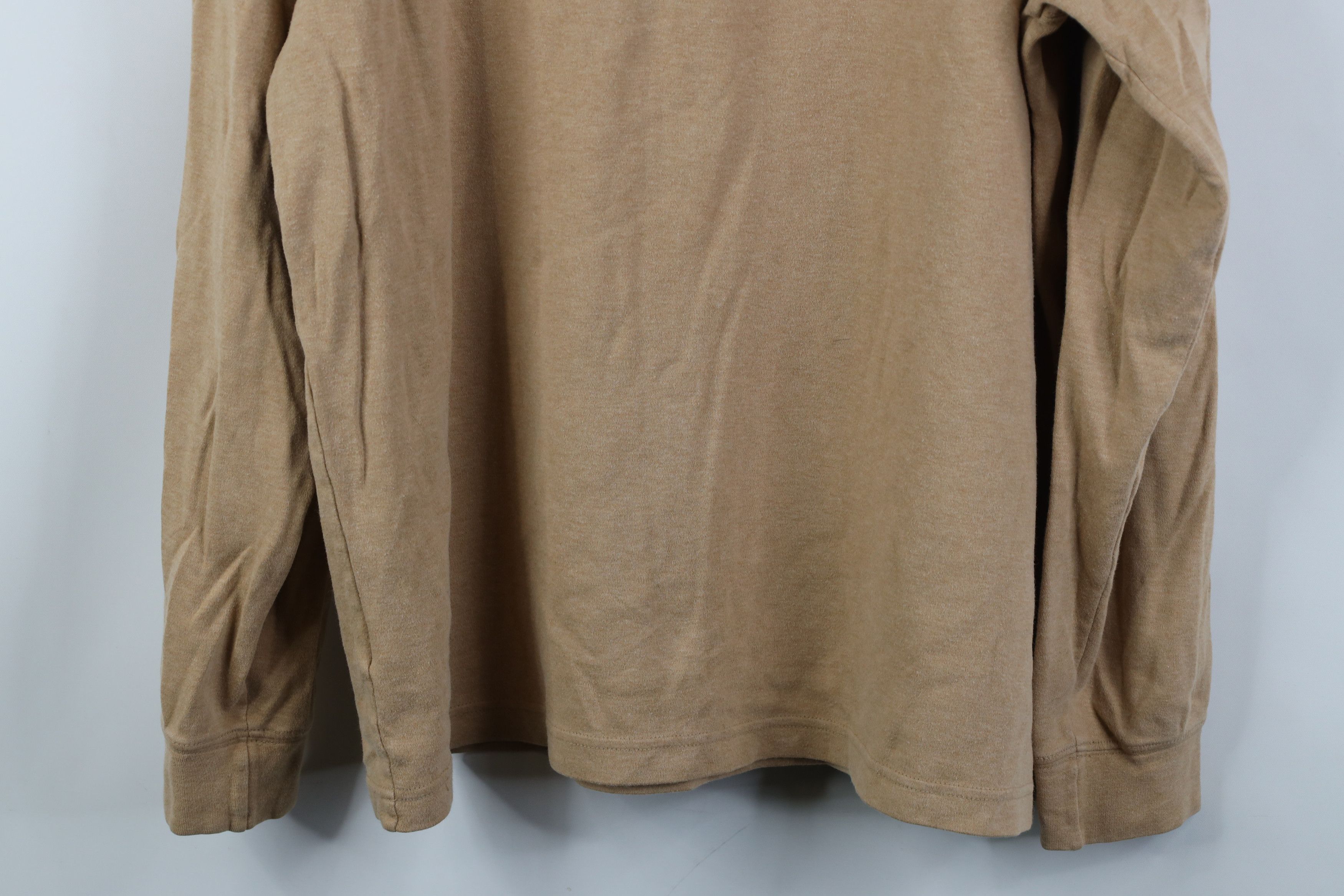 Lands' End Vintage 90s Lands End Blank Turtleneck T-Shirt Camel Brown Size US L / EU 52-54 / 3 - 12 Thumbnail