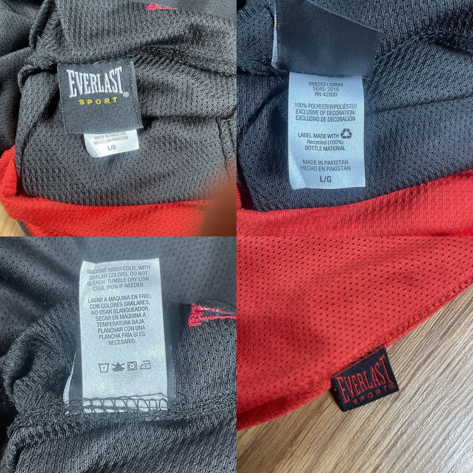 Everlast Everlast Shorts Mens L Large Sport Reversible Basketball Athletic Red Black Size US 33 - 9 Thumbnail