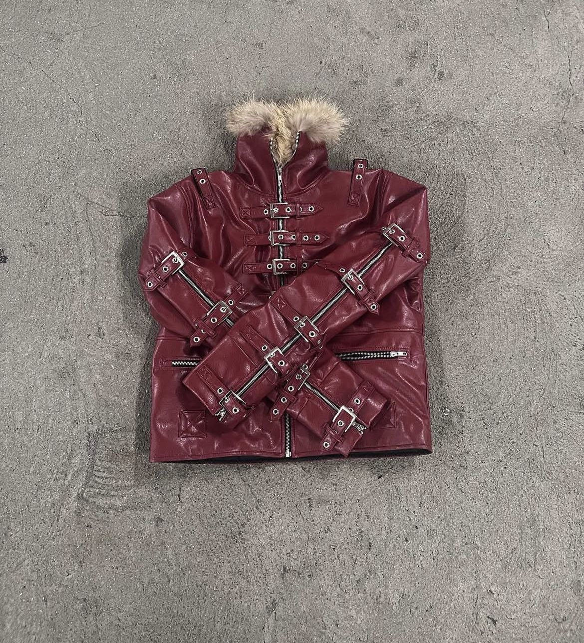 Other (RARE) Brahim Hafza Red Bondage Jacket Size US M / EU 48-50 / 2 - 2 Thumbnail