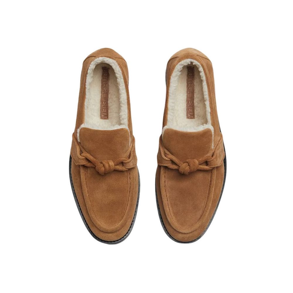 BOTTEGA VENETA Astaire $1200 Caramel/Popcorn Suede Loafers N