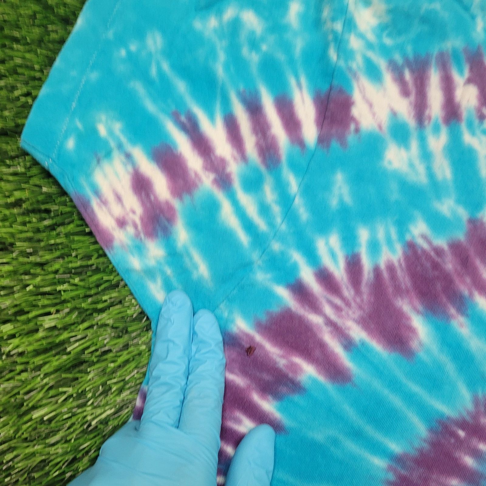 Fruit Of The Loom VTG 80s Single Stitch Tie Dye T-Shirt M Blue Purple Hippie Size US M / EU 48-50 / 2 - 3 Thumbnail