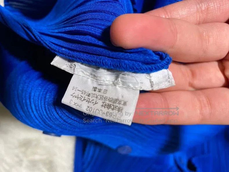 Issey Miyake Issey Miyake Electric Blue Klein Blue Short Sleeve Size L / US 10 / IT 46 - 5 Thumbnail