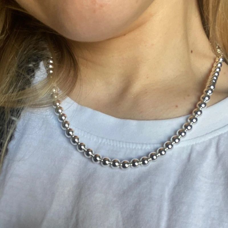 Jewelry 6mm Smooth Beads Ball Chain Necklace Size ONE SIZE - 2 Thumbnail