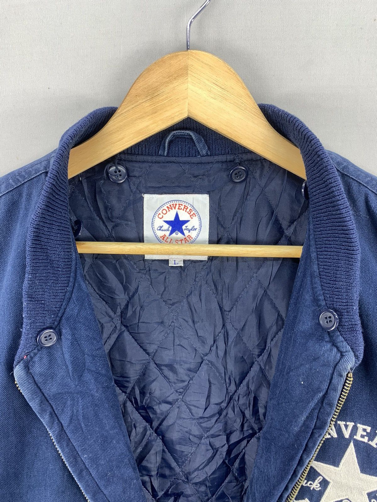Converse Vintage 90s Era Converse All Star Embroidered Bomber Jacket Size US L / EU 52-54 / 3 - 16 Thumbnail