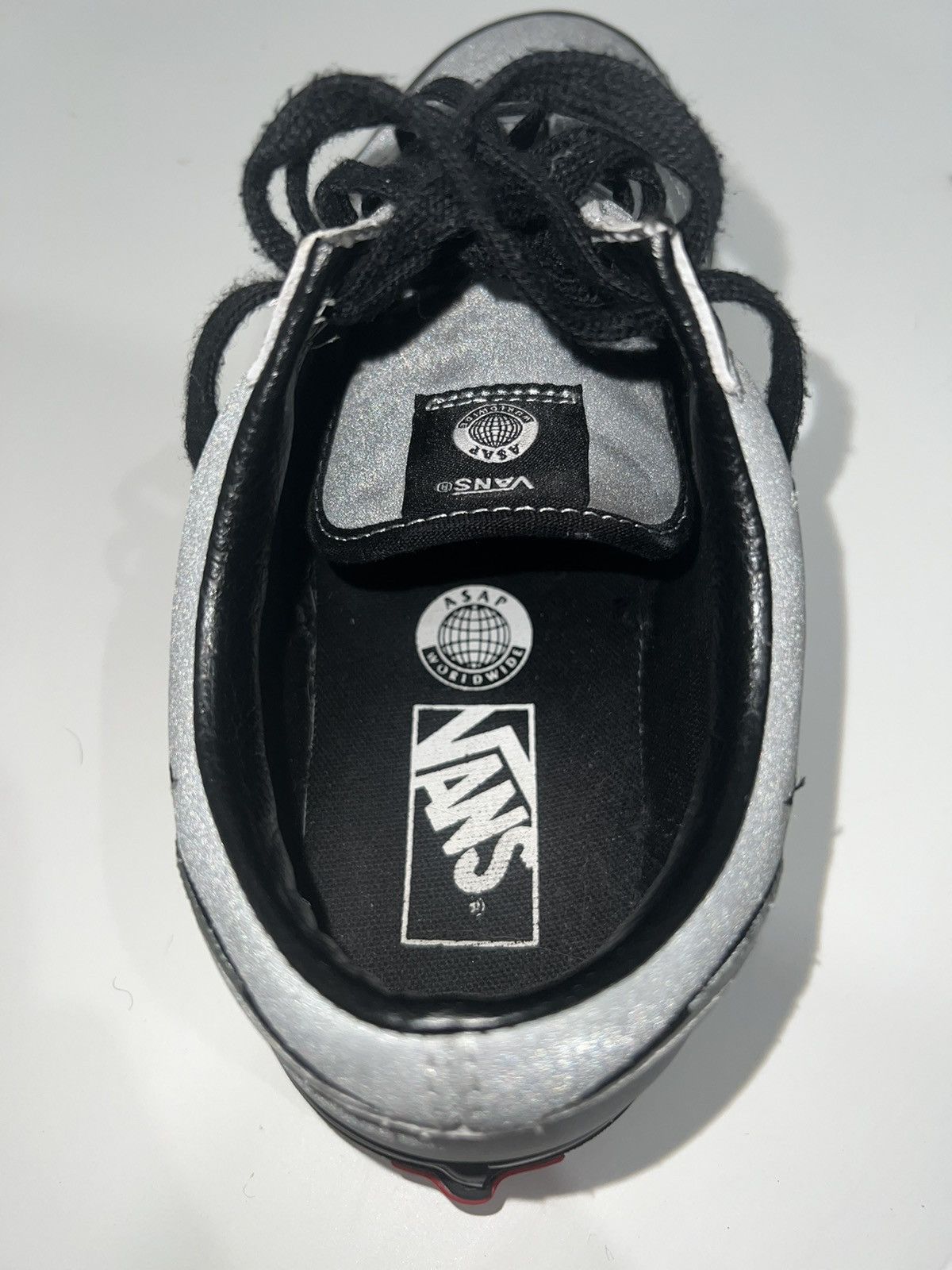 A$AP Rocky × Vans Vans Old Skool x A$AP Worldwide Silver Reflective Flames Size US 11 / EU 44 - 8 Thumbnail