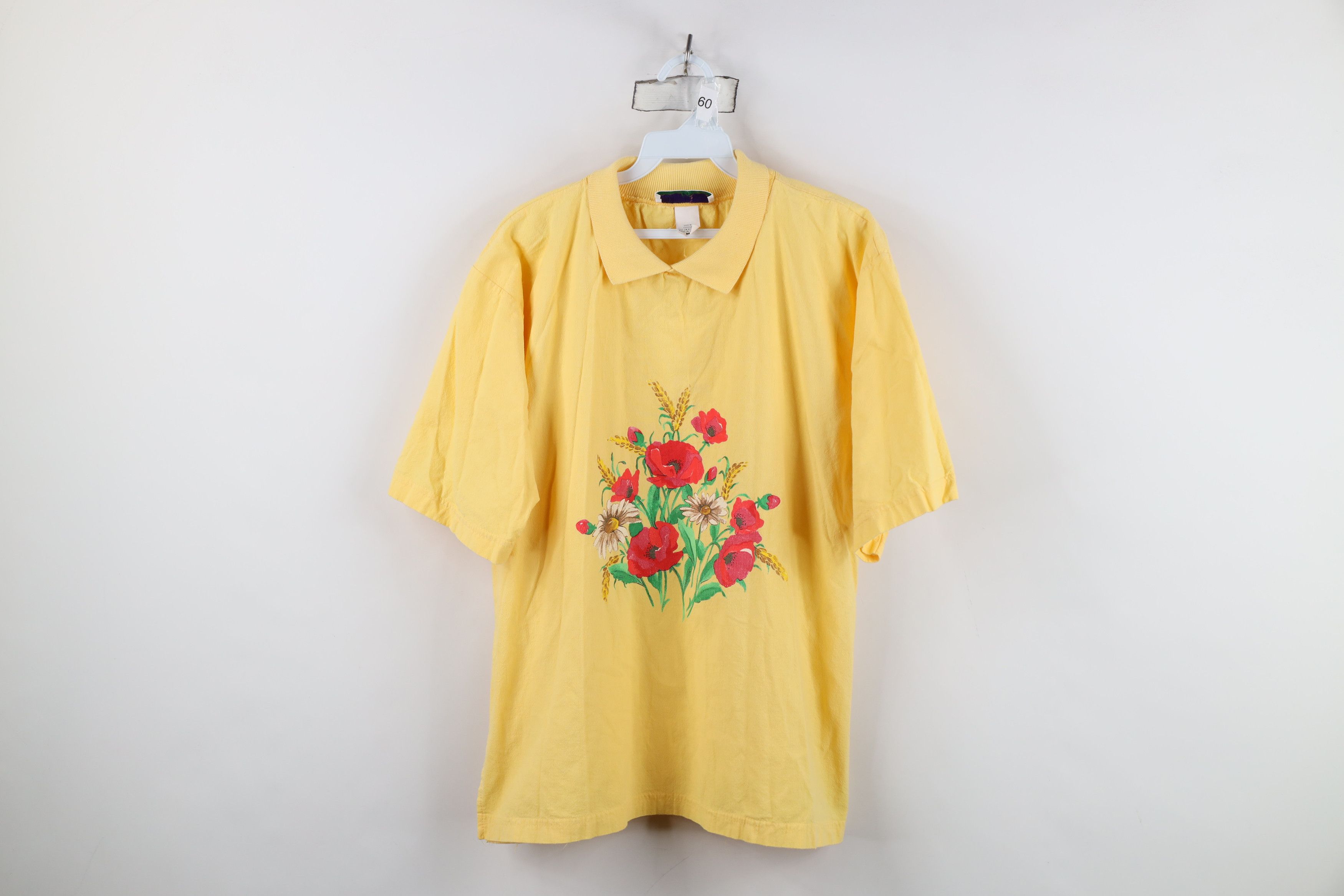 Vintage Vintage 90s Streetwear Nature Flower Collared Polo Shirt USA Size M / US 6-8 / IT 42-44 - 1 Thumbnail