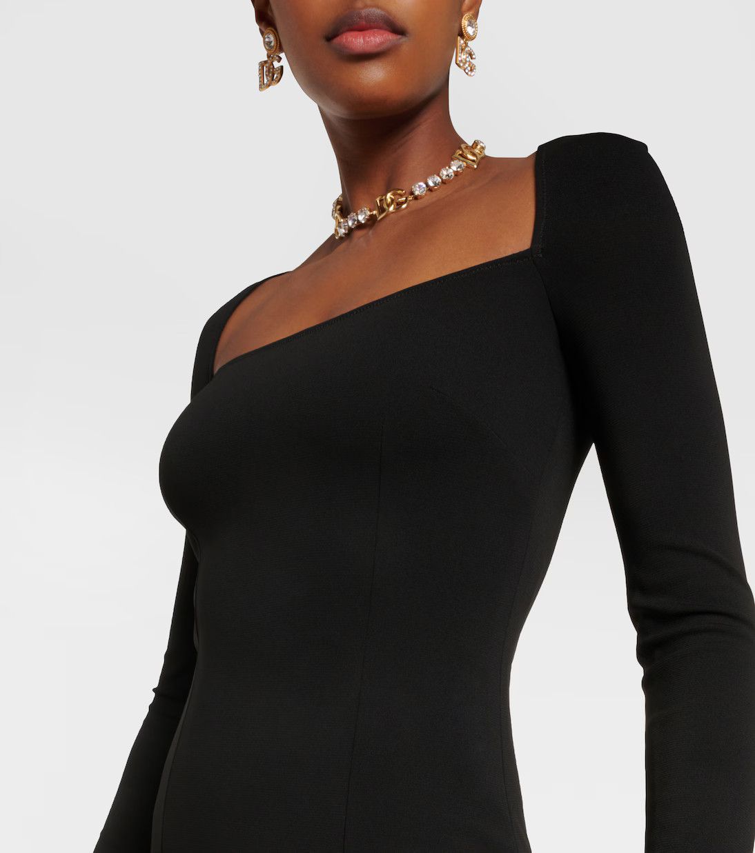 Dolce & Gabbana o1y0825 Midi Dress in Black Size M / US 6-8 / IT 42-44 - 4 Thumbnail