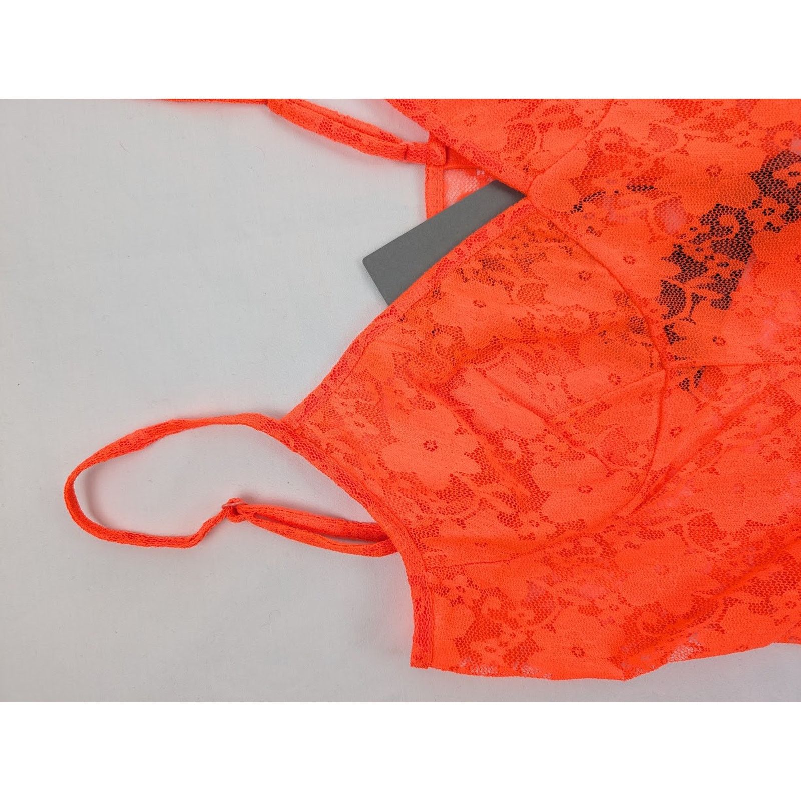 Balenciaga o1rshd1 Stretch Lace Short Dress in Fluo Orange Size L / US 10 / IT 46 - 10 Thumbnail