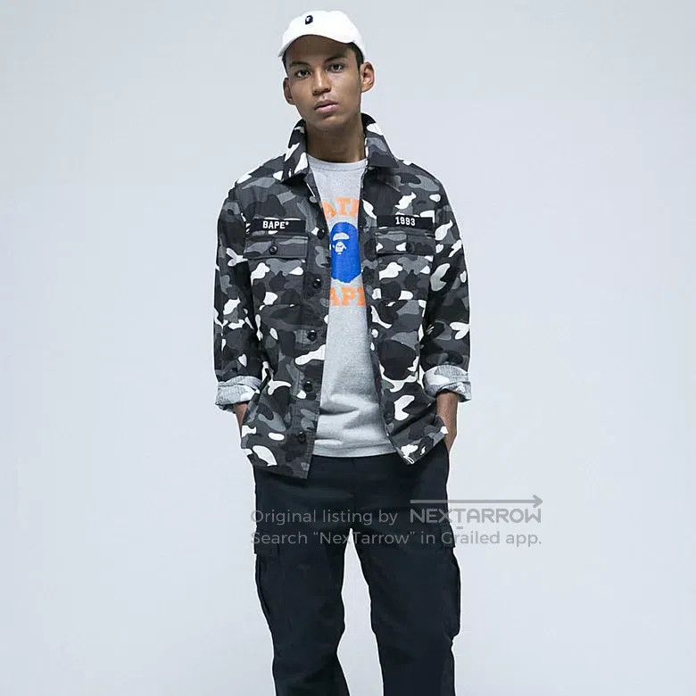 Bape BAPE Grey Camouflage Work Pocket Shirt Size US M / EU 48-50 / 2 - 9 Thumbnail