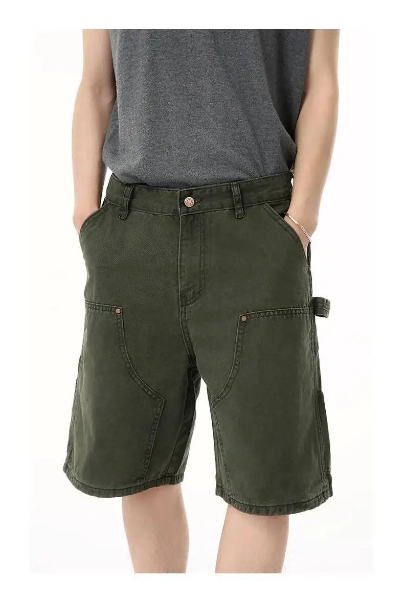 Japanese Brand Denim Shorts Multi Pocket Jeans Green Size US 30 / EU 46 - 6 Thumbnail