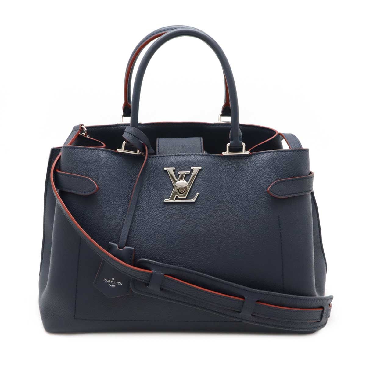 Louis Vuitton Louis Vuitton Calf Leather Lockme Day 2Way Bag M53645 Leather Shoulder Bag M53645 in Blue, Women's
