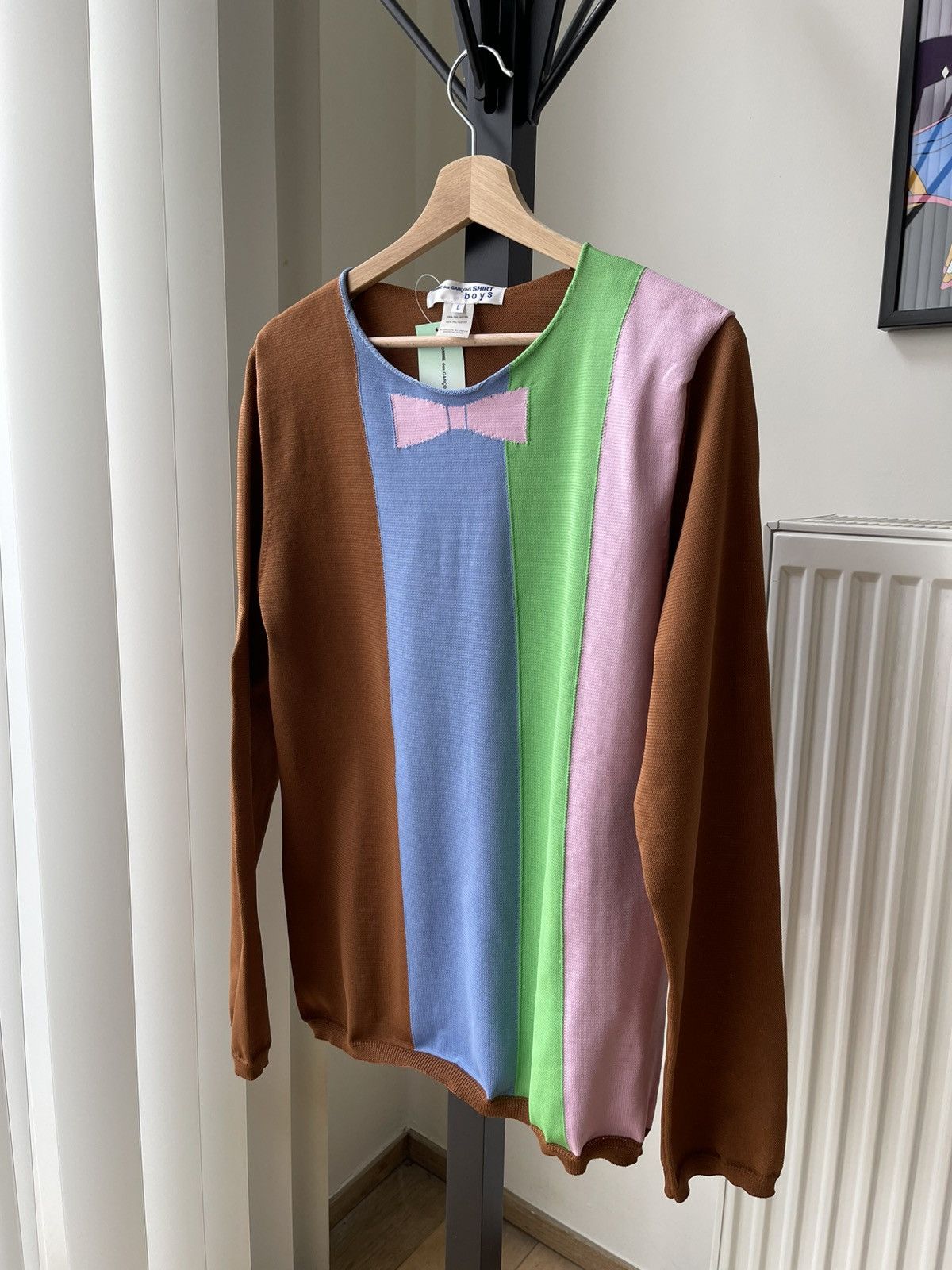 Comme des Garcons Comme des Garçons Shirt SS19 Multicolores Bow Tie Sweater Size US L / EU 52-54 / 3 - 2 Thumbnail