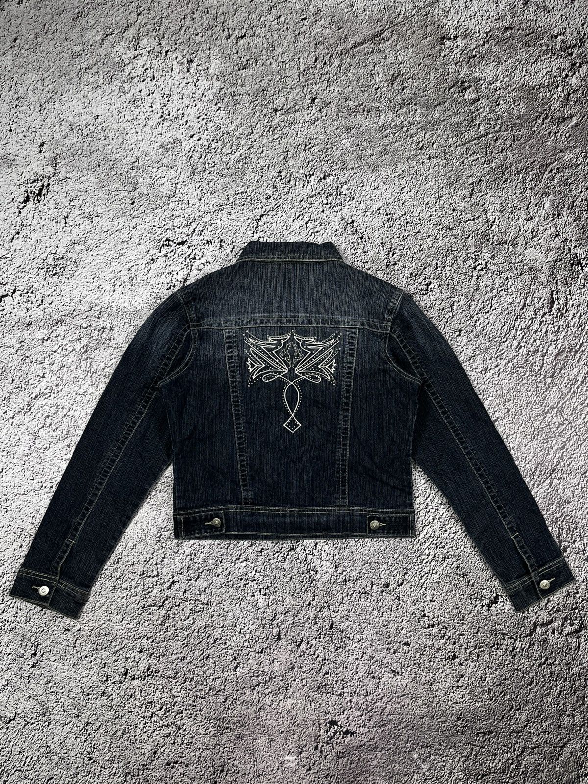 Vintage Vintage Y2K rhinestones denim jacket Japanese grunge style Size M / US 6-8 / IT 42-44 - 6 Thumbnail