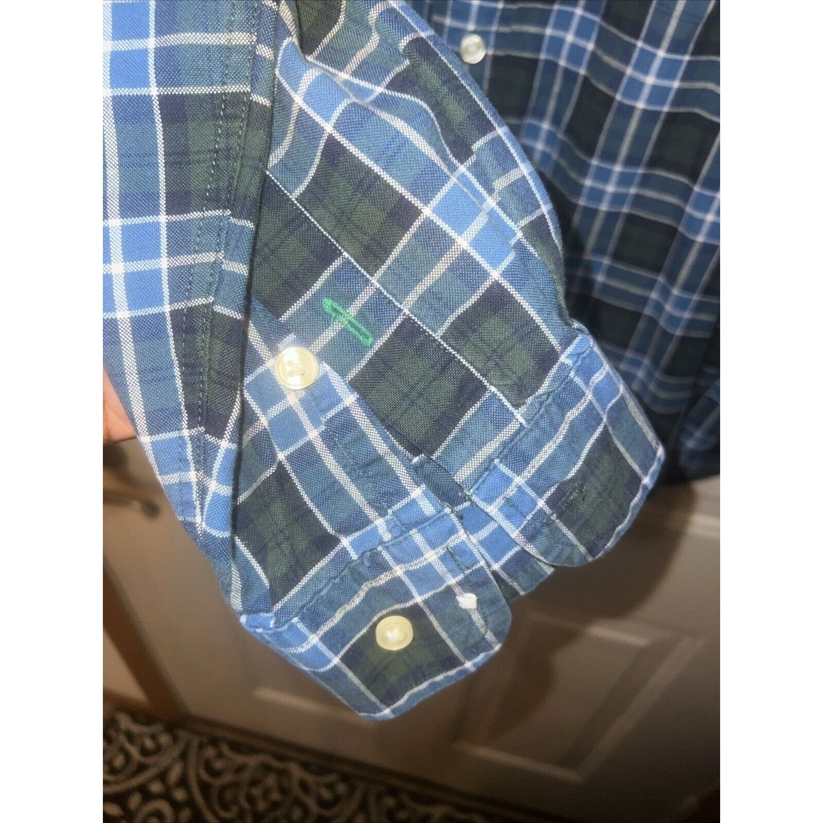 Tommy Hilfiger Tommy Hilfiger Men’s Button Down Shirt XL Blue Green Plaid Size US XL / EU 56 / 4 - 6 Thumbnail