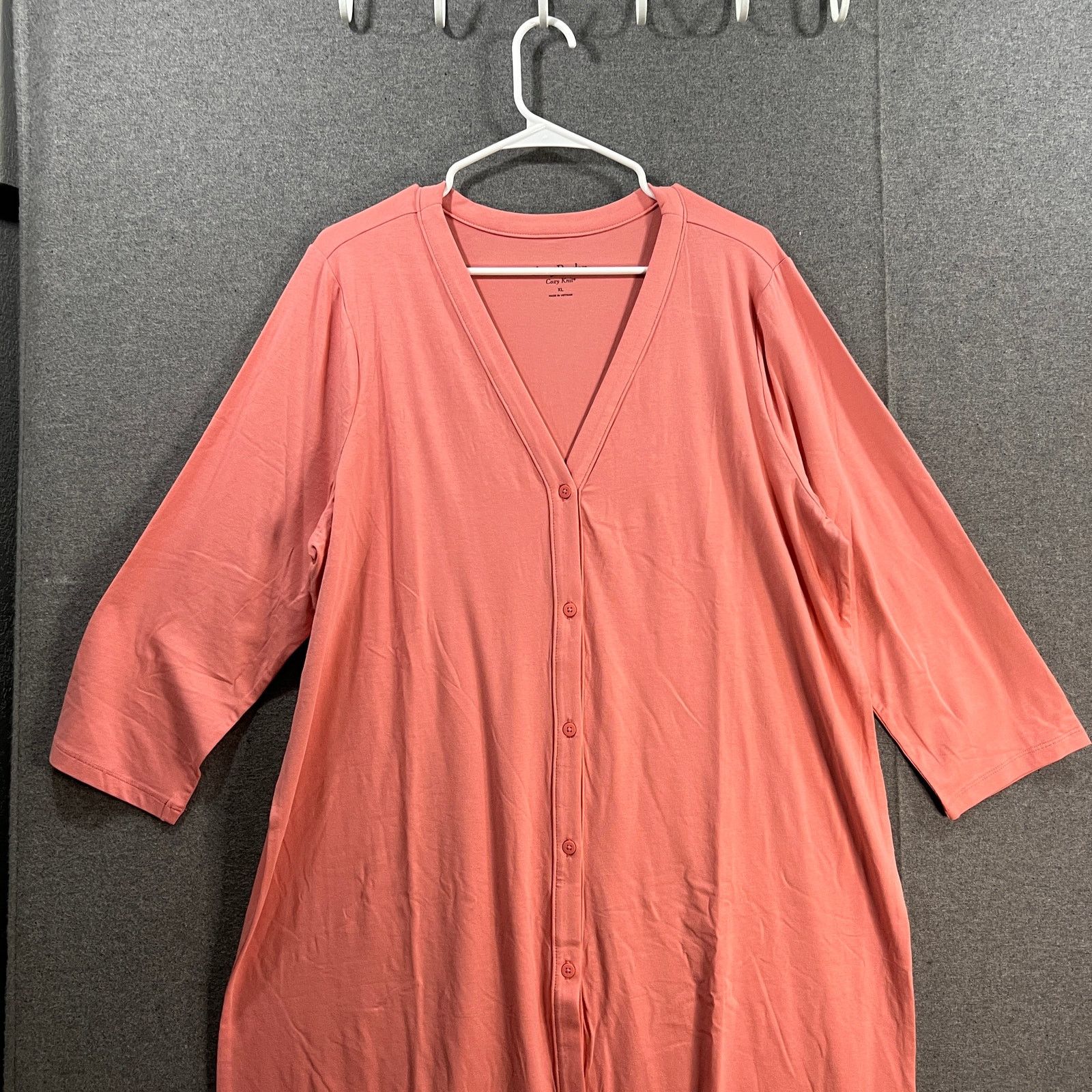 Other AnyBody Cozy Knit Button Front Long Cardigan Rose Size XL / US 12-14 / IT 48-50 - 4 Thumbnail