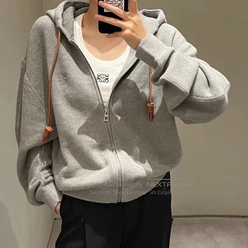 Loewe Loewe Gray Logo Zip Hoodie Jacket Size XS / US 0-2 / IT 36-38 - 8 Thumbnail