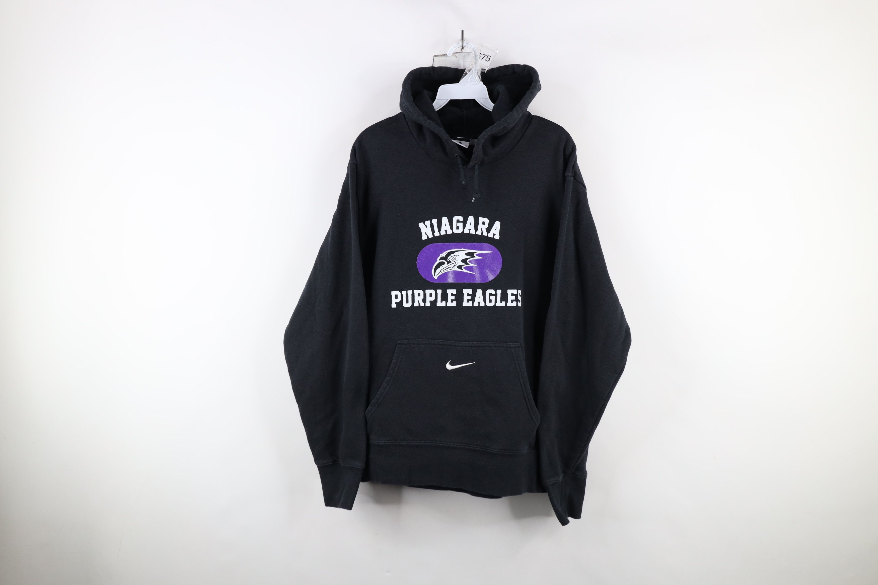 Nike × Vintage Vintage Nike Center Swoosh Niagara University Eagles Hoodie Size US M / EU 48-50 / 2 - 1 Thumbnail