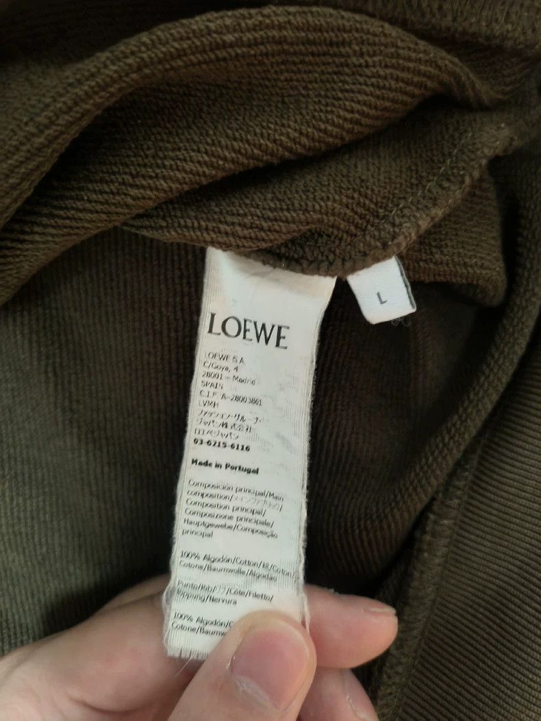 Loewe LOEWE Kaki brown suede Logo cap衫. Size L / US 10 / IT 46 - 4 Thumbnail