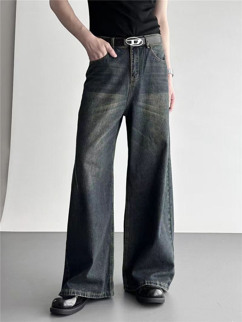 Japanese Brand × Jean Men's blue washed distressed straight jeans Size US 32 / EU 48 - 2 Thumbnail
