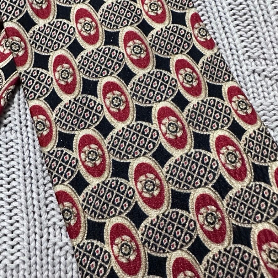 Canali Canali red and black oval abstract geometric silk tie Size ONE SIZE - 2 Thumbnail