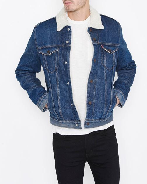 Levi's Levis Type 3 III Sherpa Trucker Washed Blue Denim Jacket Size US L / EU 52-54 / 3 - 3 Thumbnail